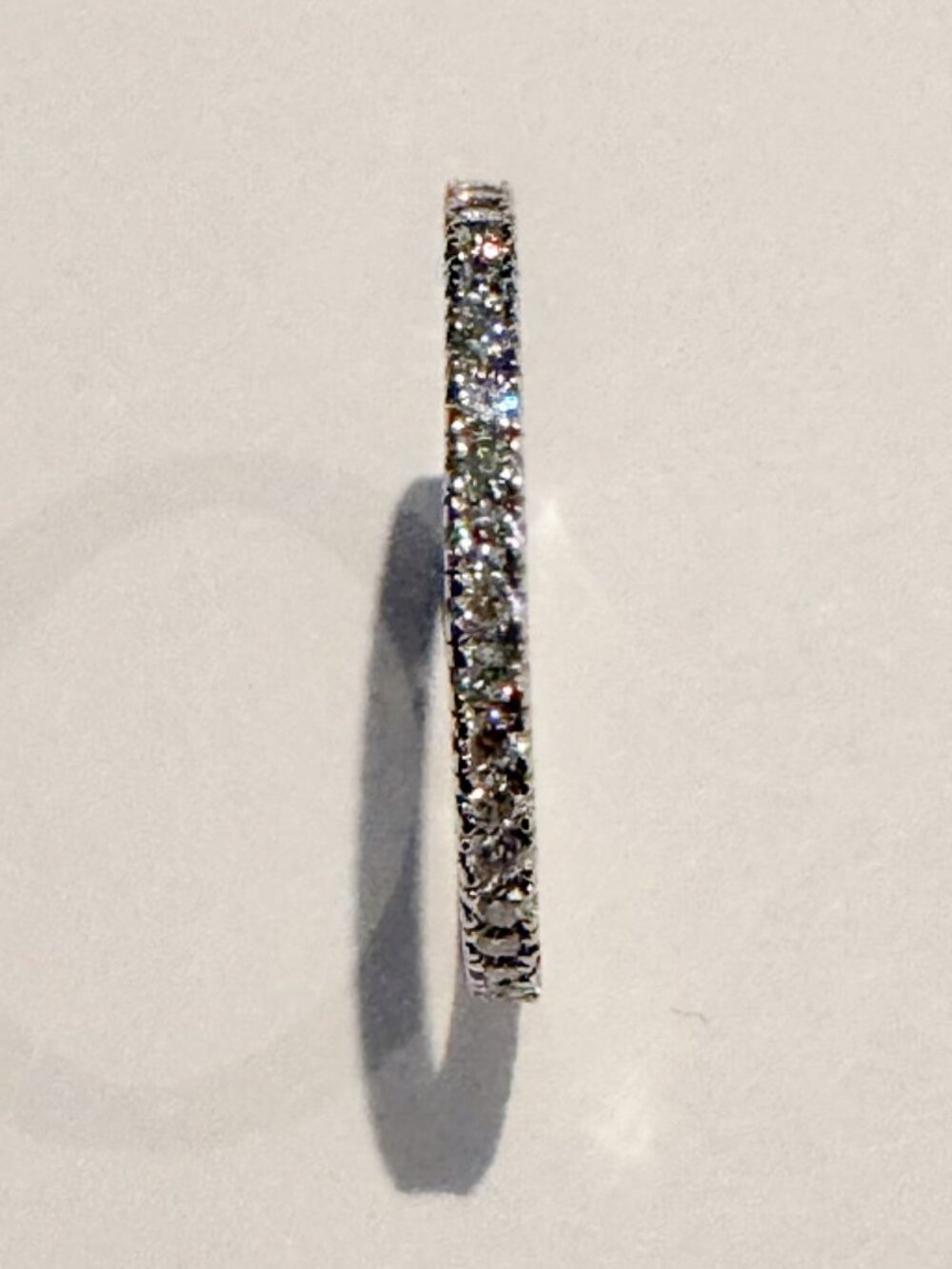 Moissanite Eternity Ring Band Sterling Silver 925 size 5 3/4 - Picture 3 of 3